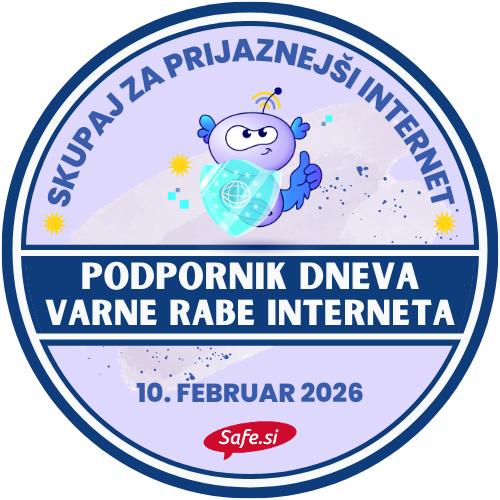 Znak podpornika dneva varne rabe interneta Safe.si